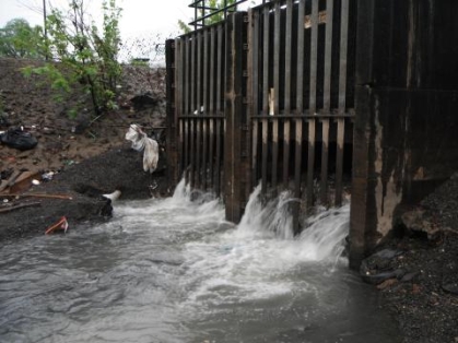 A combined sewer overflow outfall.